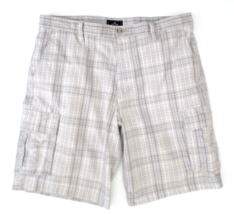 Dockers Men&#39;s Cargo Shorts 36 Plaid Light Colors FLAW - £10.28 GBP