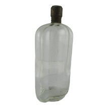 Vintage Curved Glass Bubble Sides, Narrow Spout Glass Bottle with Lid, Heavy - £16.66 GBP