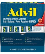 Advil Pain Reliever and Fever Reducer with Ibuprofen 200mg 50x2 Coated T... - £11.66 GBP