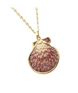 Ivana Cella Pink and White Striped Scallop Shell, Mounted in 18K yellow ... - $3,565.52