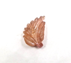 Natural Tourmaline Carved Leaf 1 Pc 14.43 Ct Loose Gemstone For Pendant Ring - £87.22 GBP