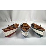 Dept 56 Wooden Rowboats with Oars #52797 Village Accessories Set of 3 - £25.71 GBP