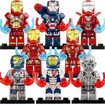 8Pcs Iron man Legions Iron Patriot Ultron MK 1 MK 17 MK 33 MK 43 Minifigure - £13.58 GBP