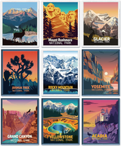 Outus 9 Pieces Vintage National Park Posters, National Park Art Prints Nature Wa - £9.84 GBP