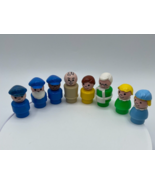 Vintage Lot of 8 Fisher Price Little People Figures Sesame Street Airpor... - $28.49