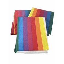 10 Piece Set Rainbow TWIN Sheet Blue Orange Yellow 3 Fit 5 Pill 1 Flat W... - $71.25
