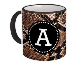 Monogram Letter A : Gift Mug Snake Initial ABC Alphabet Animal Print CG7177A - £12.57 GBP