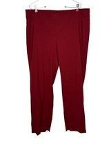 Worth Women Pants Relaxed Zipper Silk Lined Straight Leg High Waisted Red Medium - £17.16 GBP