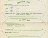 Curds N Whey Cafe Menu East 45th Street New York City 1970&#39;s - $27.72