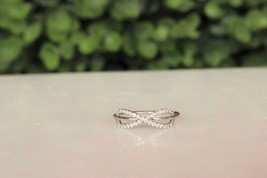Ladies Diamond Ring, Infinity loop Design Diamond Ring, 10k Solid Gold, Natural  - £253.10 GBP
