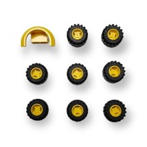 Lego Wheels / Tires 6014b 6015 6014bc04 87697 21mm D. x 12mm Yellow (Lot of 8) - £11.89 GBP