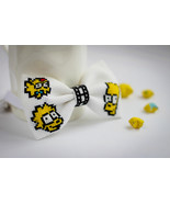 Cross Stitch Simpson Family Bow Tie, Embroidered Simpson Portrait - $26.00