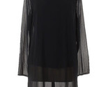 Soft Surroundings Size M Black Relaxed Elegance Tunic Top Sheer Chiffon ... - $49.45