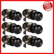 6 Pack Keyless Matte Black Privacy Door Knobs - Perfect for Bathrooms &amp; ... - $61.10