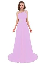 Kivary Long A Line Beaded One Shoulder Formal Corset Prom Evening Dresses Lilac  - £75.96 GBP