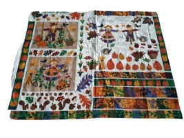 Dream Spinners VIP, Autumn Fall Appliqué Fabric Panel, Pumpkins, Scarecrow, Leaf - £5.82 GBP