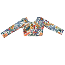 J Crew Cropped Rash Guard Swim Top Scoop Back Floral Medium - $53.35