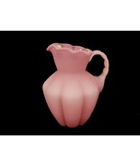 Fenton Rose Satin Pitcher, 5 1/2&quot;, Ribbed Melon Body, Vintage 1970s, #74... - $29.35