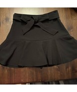 ZARA Black Ruffle Hem Mini Skirt XS High Waist Tie NWT - $40.96 CAD