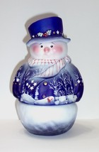 Fenton Glass Cobalt Blue Patriotic Cardinal Snowman Fairy Light Ltd Ed #34/108 - £280.72 GBP
