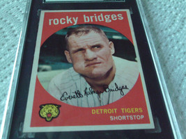 1959 Topps # 318 Rocky Bridges Sgc 80 Detroit Tigers Baseball !! - $54.99