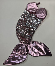 Pink Sequined Mermaid Tail Holiday Time Christmas Stocking New 13&quot; - £9.67 GBP