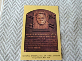 Babe Ruth First Day Issue Hall Of Fame Plaque Postcard W/PHOTO Back - £35.30 GBP