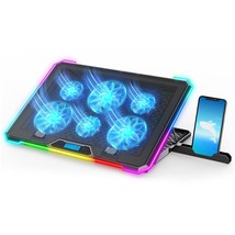 Rgb Laptop Cooling Pad Gaming Laptop Cooler, Laptop Fan Cooling Stand With 6 Qui - £49.41 GBP