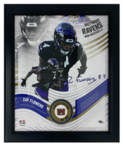 Zay Flowers Baltimore Ravens Framed 15&quot; x 17&quot; Game-Used Football Collage... - $295.00