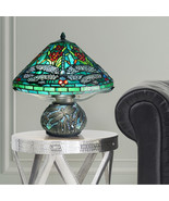 Fine Art Lighting Tiffany Style Stained Glass Dragonfly Table Lamp Mosaic  - £264.78 GBP