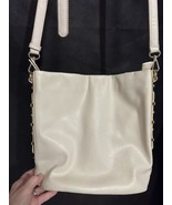 Miztique Ivory with Gold Trim Faux Leather Crossbody Zip Closure Purse B... - $33.87 CAD