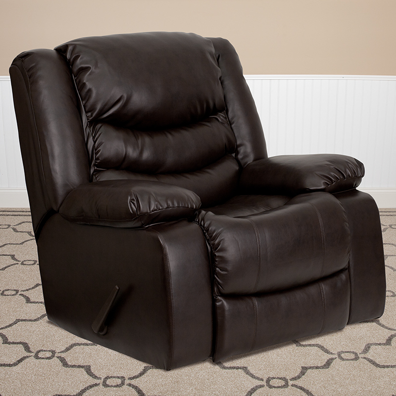 Primary image for Brown Leather Rocker Recliner MEN-DSC01078-BRN-GG