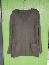 J.CREW Sweater Womens Extra Small Green Wool Alpaca Blend Pockets V-Neck - £14.69 GBP
