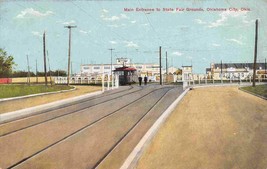 Main Entrance Streetcar State Fair Grounds Oklahoma CIty OK 1910c postcard - £5.93 GBP