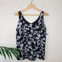 NWT Halogen | Black &amp; White Floral Tank Top, size XS - £18.27 GBP