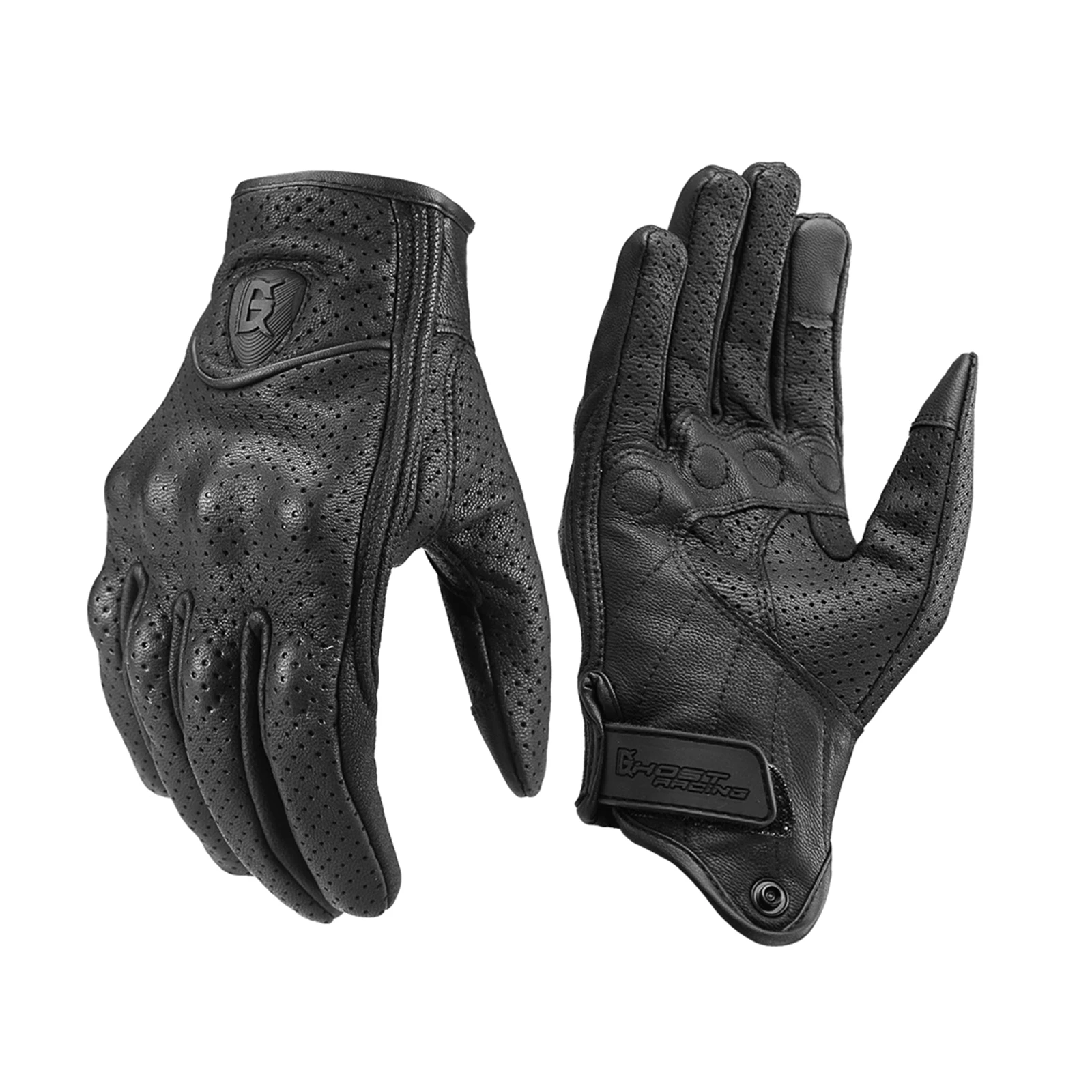 Leather Motorcycle Gloves Full-Finger Waterproof Windproof race car touch Screen - £12.39 GBP+
