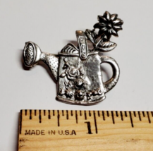 Mary Engelbreit All Solid Sterling Silver Watering Can Flower Pin Brooch 7.6g - $17.59