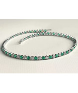 8Ct Round Cut Lab Created Emerald Women Tennis Bracelet in 14k White Gol... - $3,795.67 MXN