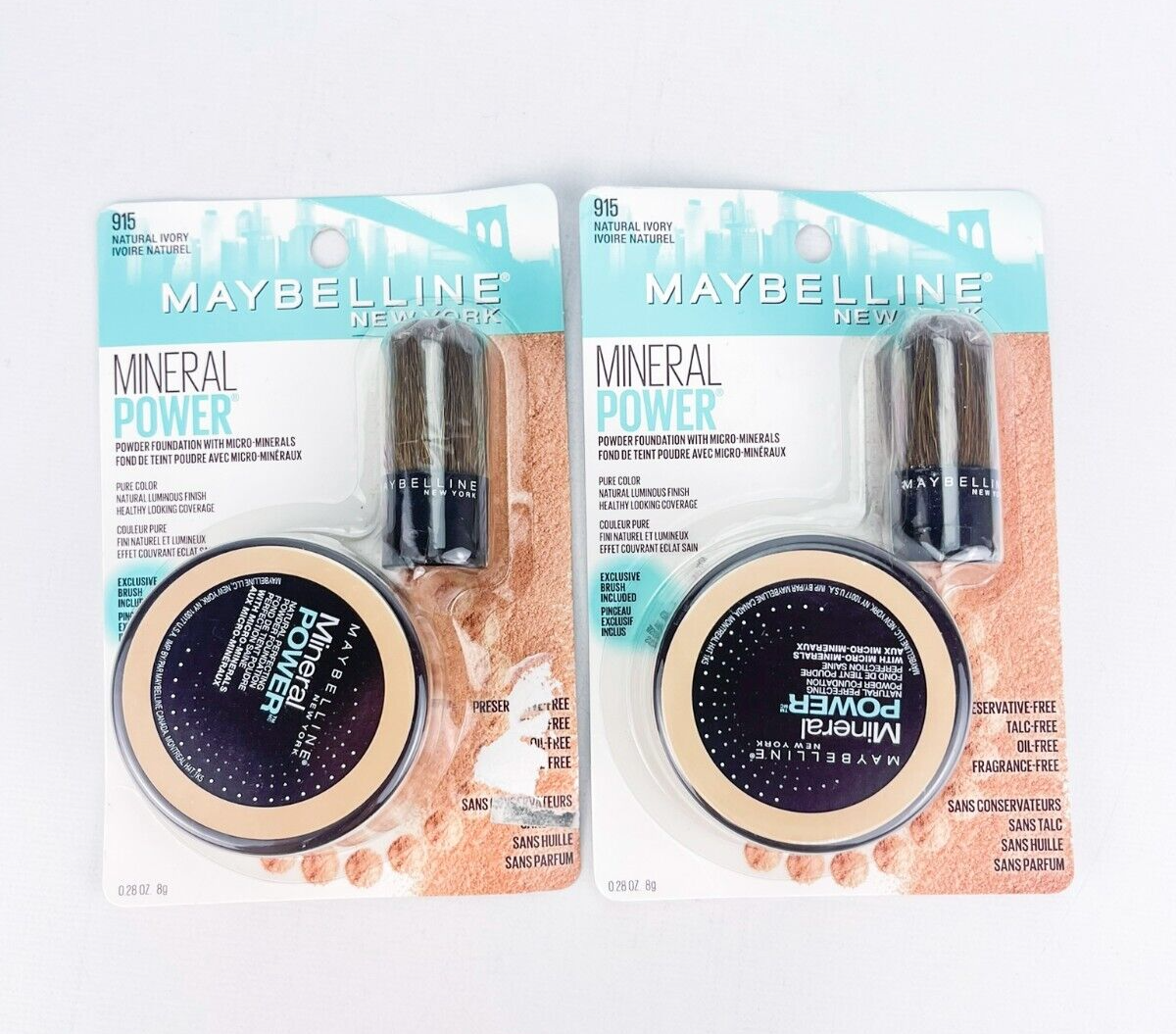 Maybelline Mineral Power Powder Foundation 915 Natural Ivory Lot Of 2 - $24.14