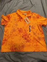 Classic Elements Womens Shirt XL 18 Orange Print With Collar New NWT - £3.35 GBP