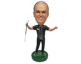 Custom Bobblehead Golfer With Gold Club In Hand - Sports &amp; Hobbies Golfing Perso - £70.97 GBP