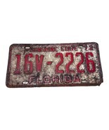 1972 Florida License Plate Vintage Sunshine State Red White Tag # 16v 2226 - £14.32 GBP