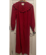 Vintage Barbizon Red Ruffle Flannel  Nightgown Women’s Small - $189.55 CAD