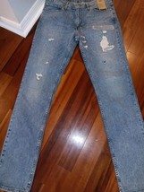 LEVI&#39;S JEANS MEN FLEX 511 SLIM BLUE DISTRESSED DENIM JEANS 36X36 STRETCH... - $31.67