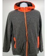 Layer 8 Zipper Hoodie Jacket Gray Orange Medium - £23.02 GBP
