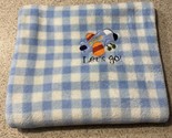 Parents Choice Blue White ‘Lets Go’ Airplane Baby Blanket Gingham Check ... - £17.11 GBP