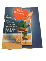 Vintage Valentines Day Card Dunce Corner Student Letter Alphabet Best is U Funny - £6.26 GBP