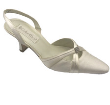 Coloriffics Jodi White Boca Dyeable Womens Heels Shoes 7.5M Slingback Cl... - £34.70 GBP