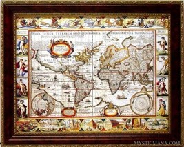 World Map by Willem Blaeu Theatrum Orbis - £51.13 GBP