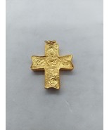 ALVA STUDIOS Signed, Gold Tone, Heavy Cross Pendant Necklace. - $29.69